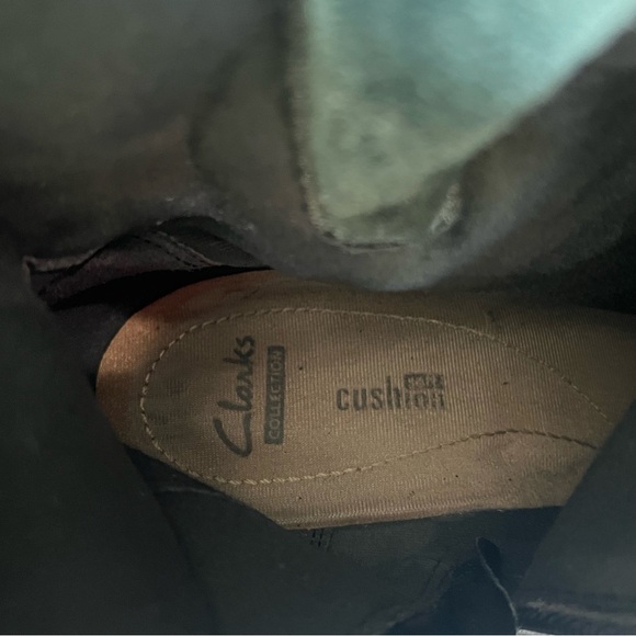 Clarks Nevella Devon Side Zip Ankle Boots Black Leather Bootie Heels Women's 9.5 - Picture 8 of 10